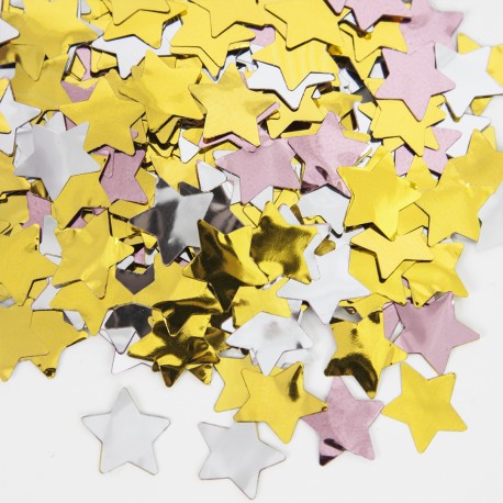 Конфетти фольга Звезда, Ассорти Делюкс, 1,5 см, 50 г. Китай