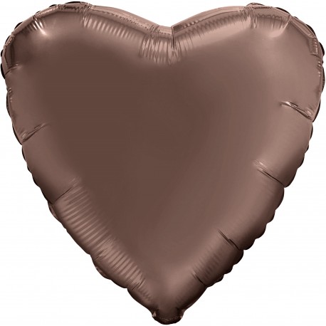 Шар (30''/76 см) Сердце какао сатин 1 шт.
