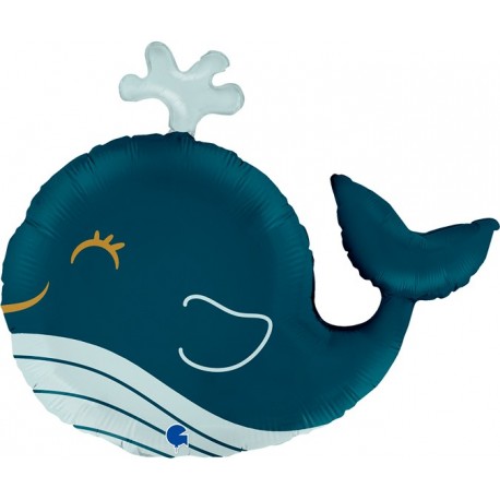 Шар (26''/66 см) Фигура, Счастливый кит, 1 шт. Grabo, Италия
