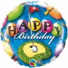 Шары Фольга Фольга круг R18 Happy Birthday гольф 24121 10113020/240413/0005219/2,
США