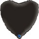 Шар (18''/46 см) Сердце, Черный Сатин, 1 шт. Италия