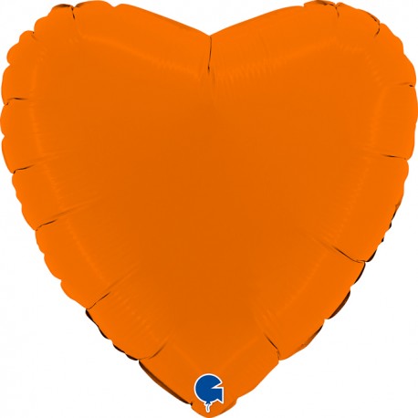 Шар (18''/46 см) Сердце, Оранжевый Сатин, 1 шт. Италия