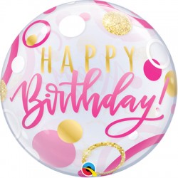 Bubble 22" нв круги розово золотые Qualatex USA