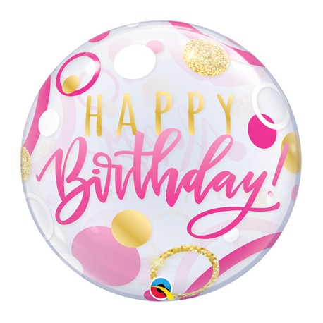 Bubble 22" нв круги розово золотые Qualatex USA