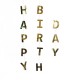 Гирлянда-Подвеска Happy Birthday, Золото, Металлик 120см, 1 уп.
