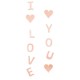 Гирлянда-Подвеска I Love you, (сердца) Розовый, Перламутор 120см, 1 уп.
