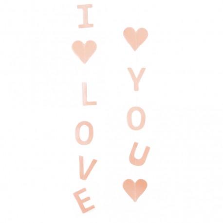 Гирлянда-Подвеска I Love you, (сердца) Розовый, Перламутор 120см, 1 уп.