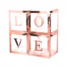 Набор коробок для воздушных шаров Love, Розовое золото, Металик, 30*30*30 см, в упаковке 4 шт.