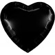 Шар (36''/91 см) Сердце, черный блеск , 1 шт.в уп. Россия