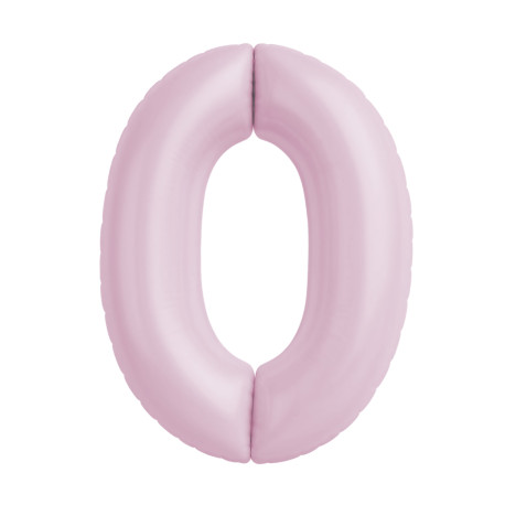 Шар (40''/102 см) Цифра, 0, Slim, Зефирный, в упаковке 1 шт. Россия