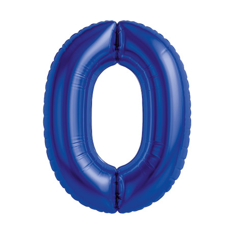Шар (40''/102 см) Цифра, 0, Slim, Полуночно-Синий, в упаковке 1 шт. Россия