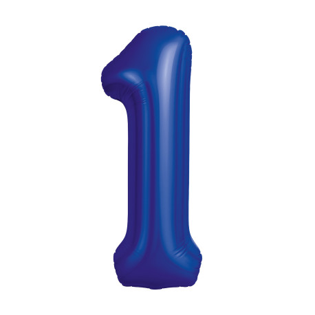 Шар (40''/102 см) Цифра, 1, Slim, Полуночно-Синий, в упаковке 1 шт. Россия
