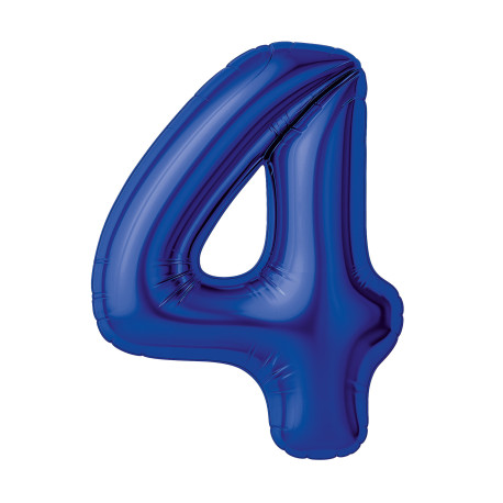 Шар (40''/102 см) Цифра, 4, Slim, Полуночно-Синий, в упаковке 1 шт. Россия