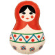 Шар 31"Круг Матрешка Русский узор  1 шт. Россия