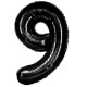 Шар (40''/102 см) Цифра, 9, Черный, Металлик, 1 шт. в уп. СмайлБерри