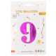 Шар (40''/102 см) Цифра, 9, Фуше, Металлик, 1 шт. в уп. СмайлБерри