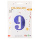 Шар (40''/102 см) Цифра, 9, Сиреневый, Металлик, 1 шт. в уп. СмайлБерри