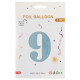 Шар (40''/102 см) Цифра, 9, Светло-голубой, Сатин, 1 шт. в уп. СмайлБерри
