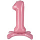Шар (32''/81 см) Цифра на подставке, 2, Розовый, 1 шт. в уп. СмайлБерри