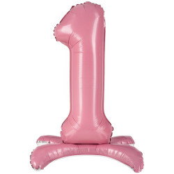 Шар (32''/81 см) Цифра на подставке, 2, Розовый, 1 шт. в уп. СмайлБерри