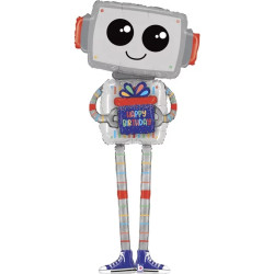 Шар 3D (62''/157 см) Ходячая Фигура, Робот с подарком, 1 шт. в уп.