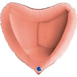 Шар (36''/91 см) Сердце, Розовое Золото, 1 шт. в уп. Grabo, Италия
