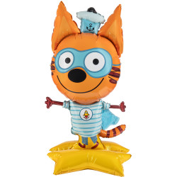 Шар 3D (48''/122 см) Фигура на подставке, Три Кота, Коржик, 1 шт. в уп. Россия