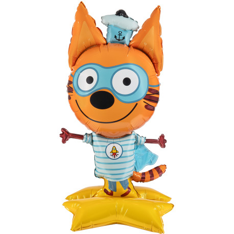 Шар 3D (48''/122 см) Фигура на подставке, Три Кота, Коржик, 1 шт. в уп. Россия