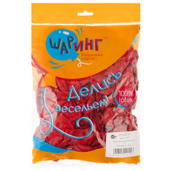 Шаринг Шар (12''/30 см), Красный, пастель, 100 шт. Китай