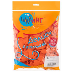 Шаринг Шар (12''/30 см), Оранжевый, пастель, 100 шт. Китай