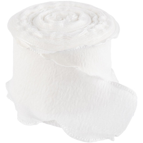 Лента тканевая (4 см*9,14 м) Нежная волна, Белый, 1 шт.