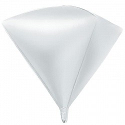 Шар 3D 27"/69см алмаз белый 13306 Falali, КИТАЙ