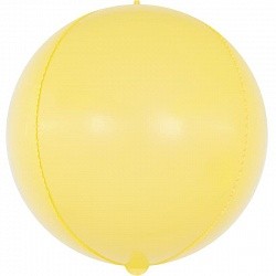 Шар (24''/61 см) Сфера 3D, Макарунс, Желтый, 1 шт. Falali, КИТАЙ