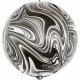 Шар (24''/61 см) Сфера 3D, Мрамор, Черный, 1 шт.