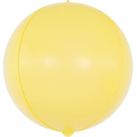 Шар (10''/25 см) Сфера 3D, Макарунс, желтый, 1 шт. Китай без скидки