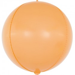 Шар (15''/38 см) Сфера 3D, Макарунс, Оранжевый , 1 шт. Китай без скидки