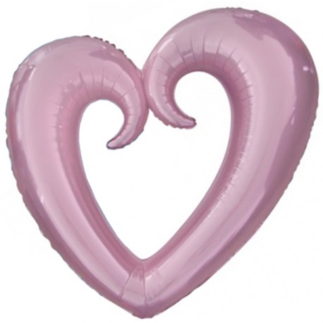 ВП Шар (40"/102 см) Фигура, Сердце вензель, Розовый, 1 шт. R117P Falali,  КИТАЙ