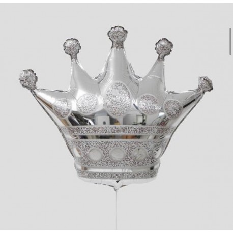 Шар 34'' Фигура, серебряная корона, 1 шт. Китай без скидки