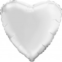 Шар (19''/48 см) Сердце, Белый, 1 шт. Россия