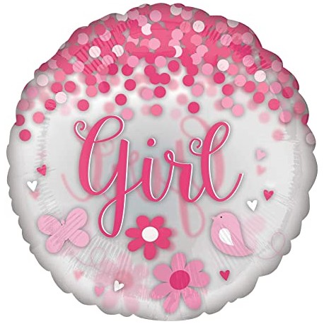 А круг 28"  baby girl конфетти Anagram (США)