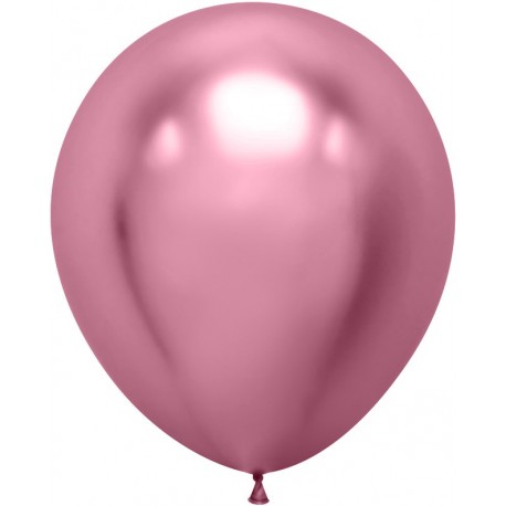 Шар (18/46см) Розовый , хром 1 шт.