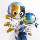 Шар (38''/97 см) Фигура, Котенок Космонавт, 1 шт. Flexmetal (Испания)